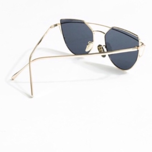 New?Oversized Cat Eye Gold Aviator Sunglasses